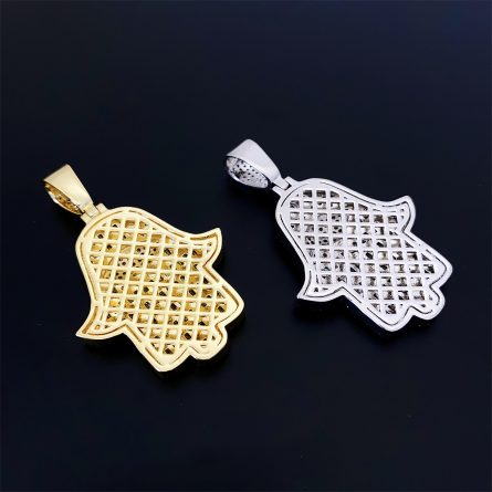 Hot Selling Hip-Hop Real Gold Electroplating Personalized Palm Pendant Copper Inlaid With Diamonds And Popular Accessories Hiphop - Image 4