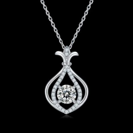 S925 Sterling Silver D Color Mossan Fortune Bag Small Gourd Necklace For Women Versatile Niche High-End Sense Light Luxury Fashion Trend Ins - Image 4
