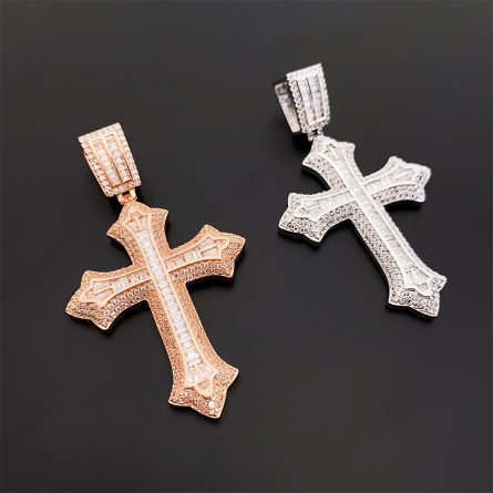 Hot Selling Hip-Hop Real Gold Electroplated Cross Pendant In Europe And The United States, Copper-Intact Diamond-Filled Zircon Popular Accessories Hiphop - Image 3