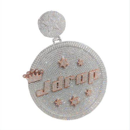 Hip-Hop 925 Sterling Silver Super Large Pendant Mossanzircon Men'S Trendy Jewelry Diy Letter Pattern Pendant - Image 5