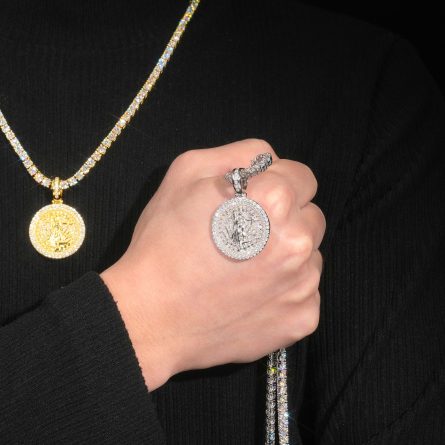 Hot-Selling Disc Pendant In Europe And America 925 Silver D Color Moissanite Single Pendant Hip-Hop Style Can Be Worn Through 4Mm Tennis Chain With Gra - Image 4