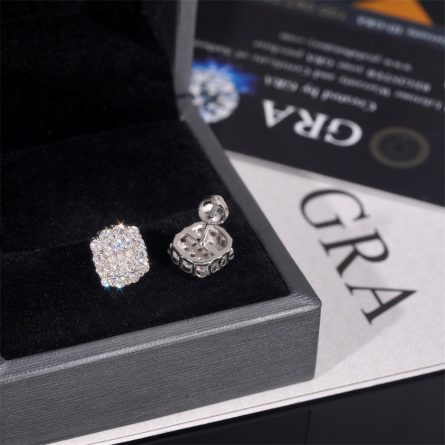 Manufacturer Wholesale Amazon 2025 New S925 Silver Moissanite Earrings Hip Hop Jewelry - Image 3