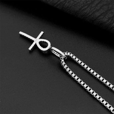 European And American Hip-Hop 925 Silver Inlaid D Color 1.1Mm Mossan Cross Pendant Necklace Can Be Worn Through A Single Stone Chain - Image 3
