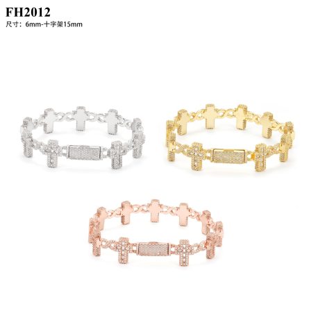 European And American Cuban Chain 15Mm Cross Full Of Mosanite Cuban Chain S925 Silver Trendy Brand Accessories Cross-Border Hot Sale - Image 5