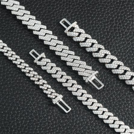 European And American Cuban Chain 6Mm Single Row Full Of Mossanite S925 Silver Diamond Cuban Chain Trendy Accessories Hot Sale - Image 3