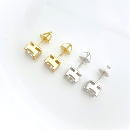 New Men And Women Vvs Moissan Jewelry 925 Sterling Silver Earrings Inlaid With Moissan Hip-Hop Earrings - Image 5