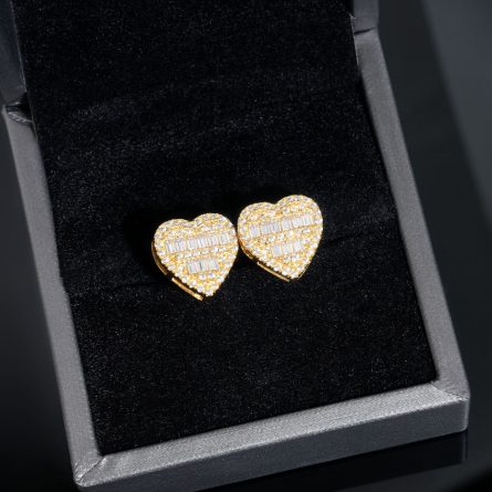 Diamond Hair, Fashionable And High-End 925 Silver-Inlaid Mossanite Stone Couple Earrings, Earrings, Studs, Can Be Passed Diamond Test Pen - Image 3