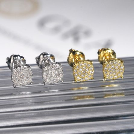 Manufacturer Wholesale Amazon New Hi-Hop For Men And Women Vvss925 Silver Inlaid Moissan Earrings Spot Forwarding - Image 4