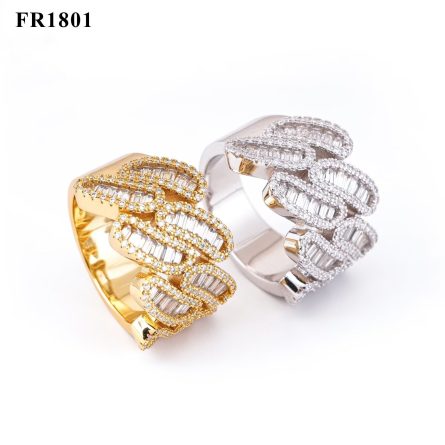New European And American Hip-Hop 925 Silver Inlaid D Color Square Moissan Diamond Ring For Men And Women Rings Ins Fashion Trend Full Diamond - Image 5