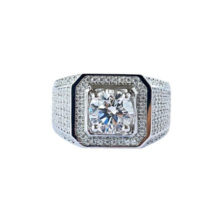 Cross-Border European And American Hot Selling Light Luxury Men'S Ring S925 Silver Plated 18K Gold 3 Carat Seiko Mossanite Men'S Ring Wholesale - Image 5