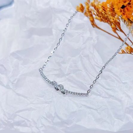 S925 Sterling Silver Moissan Necklace For Women Light Luxury Niche Simple Design Hot Selling Ins Accessories New Products For Girls Necklace Trend - Image 4