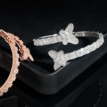 New European And American S925 Silver-Inlaid D-Color Moissanite Butterfly Bracelet Hip-Hop Fashion Trend High-End Bracelet - Image 3