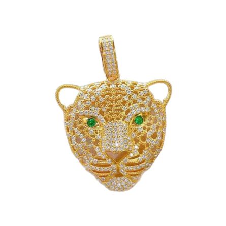 European And American Hip-Hop Inlaid With Mosan Leopard Head S925 Sterling Silver Necklace High-End Street Style Individual Zodiac Tiger Necklace Decoration Trend - Image 5