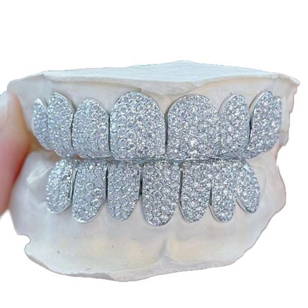 New Hot Model S925 Sterling Silver Mossan Hip-Hop Hiphop Full Diamond Braces High-End Luxury Diamond Inlay Jewelry Trend - Image 5