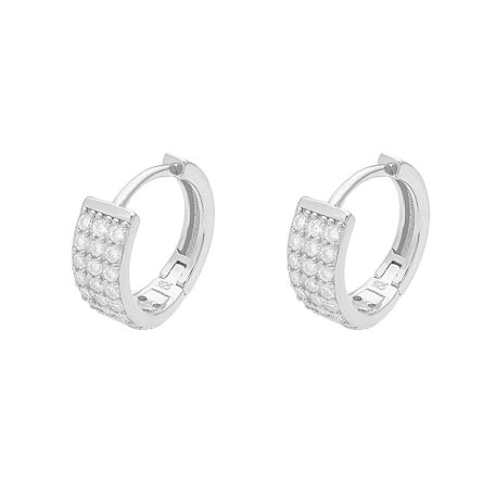 Hot New European And American S925 Silver Moissanite Earrings Round Simple Earrings European And American Hip-Hop Personality Earrings - Image 5