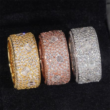 New Style Exaggerated And Full Ring Inlaid S925 Silver-Inlaid Mossanite European And American Men'S Ring - Image 3