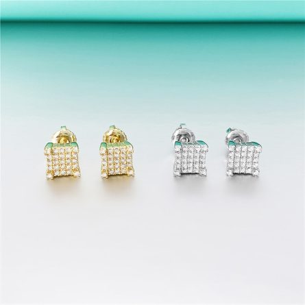 Manufacturer Wholesale Amazon  New Hip Hop Jewelry 925 Silver Inlaid Vvs Moissan Earrings - Image 3