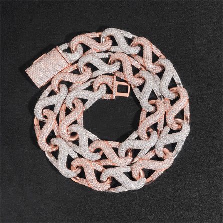 Diamond Jewelry New Hip-Hop Cuban Chain Mossanite Stone Inlaid 18Mm Sterling Silver European And American Trendy Bracelet Necklace - Image 4
