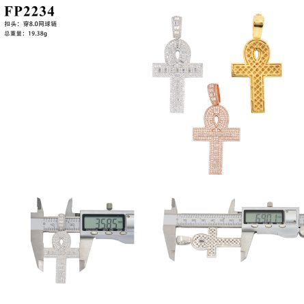 European And American Hip-Hop New S925 Silver-Inlaid D-Color Moissanite Cross Pendant Single Pendant With Gra Certificate Over-Diamond Pen - Image 5