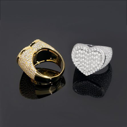 Diamond New Heart-Shaped Hip-Hop Ring 925 Silver Mossanite Stone Inlaid European And American Foreign Trade Exclusively For Men And Women'S Circle Ring Ring - Image 2