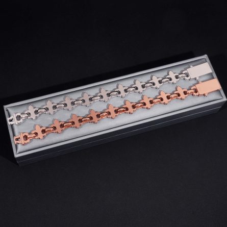 Hip Hop 2025 New 16Mm Cross Boys Bracelet S925 Silver Mossanite Full Diamond European And American - Image 3