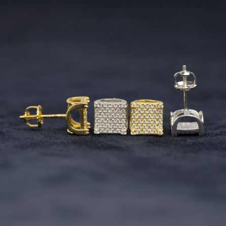 Amazon New Men'S And Women'S Hip-Hop Accessories Vvss925 Silver-Inlaid Moissan Earrings Hot-Selling One-Piece Shipping - Image 2
