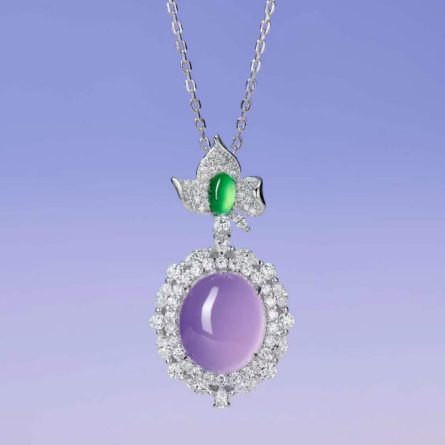 Haoying Egg-Shaped Natural Purple Chalcedony Pendant Necklace For Women'S Sterling Silver Light Luxury High Ice Violet Egg Noodles New Chinese Accessories - Image 4