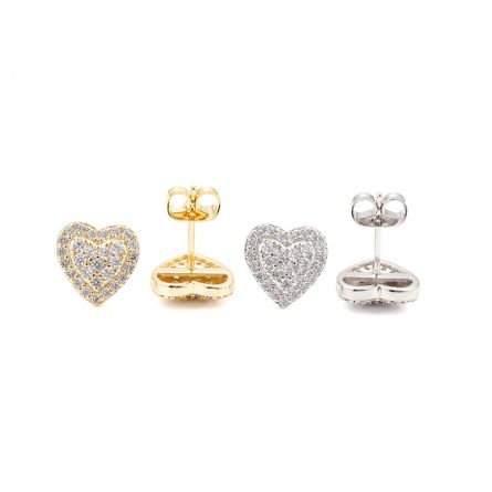 Manufacturer Spot Personalized Heart-Shaped Earrings 925 Silver Mossanite Stone Full Of D Color Vvs European And American Hip-Hop Men And Women Earrings - Image 5