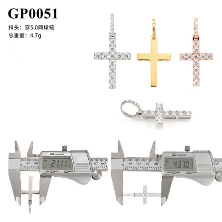 Hip-Hop Pendant 925 Silver Mossanite Stone Full Of Cross Can Be Worn 5Mm Tennis Chain Manufacturer Hot Sale - Image 5