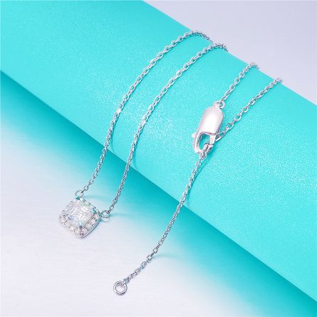 Manufacturer S925 Silver Inlaid Mosan Ascet Micro-Inlaid Women'S Necklace With Fire Color Full Of Diamond Pen - Image 3