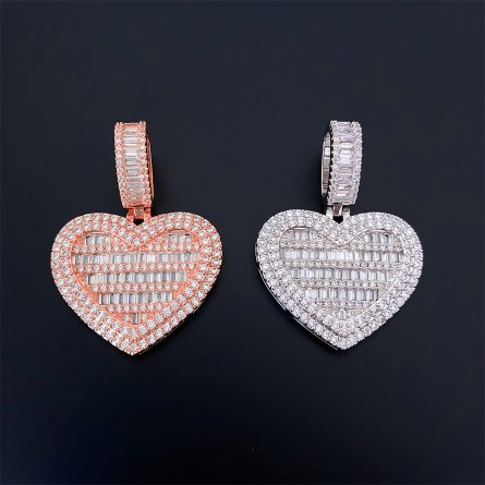 Hot Selling Hip-Hop Real Gold Electroplated Heart-Shaped Pendant In Europe And The United States, Copper-Inlaid With Diamonds, Popular Accessories, Hiphop Pendant - Image 2