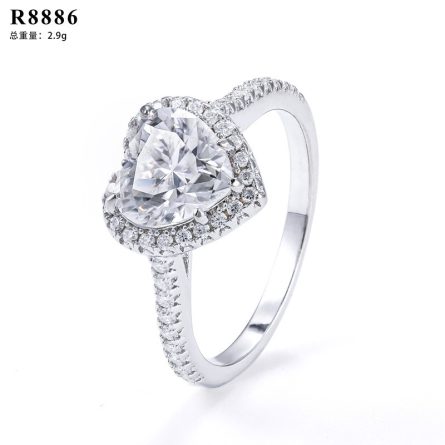 Marriage Proposal Romantic Love Ring 2 Carat S925 Silver Mossanite Girl Valentine'S Day Gift Wedding Ring Gra - Image 5