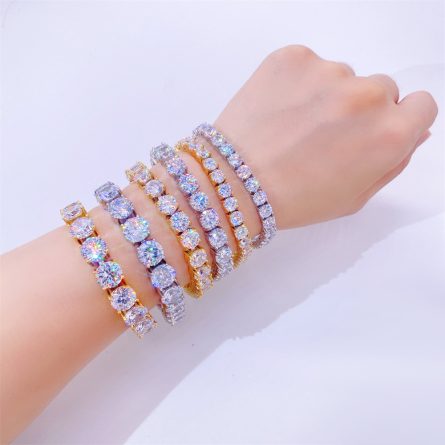 316 Men'S Hip-Hop Necklace Stainless Steel Electroplated 4Mm Zircon Single Stone Tennis Bracelet Tennis Chain - Image 5
