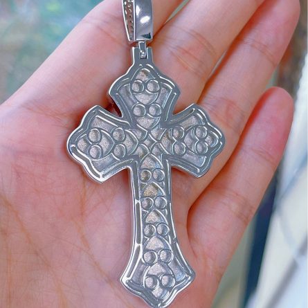 European And American Hip-Hop Personality Full Of Cross Pendant 925 Sterling Silver Mossan Necklace Men And Women Fashion Ins - Image 4