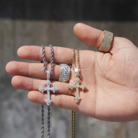 Hot-Selling Crosses Inlaid With D-Color Moissanite Pendant, Pass-Test Diamond Pen With Gra Certificate Manufacturer Direct Sales - Image 3