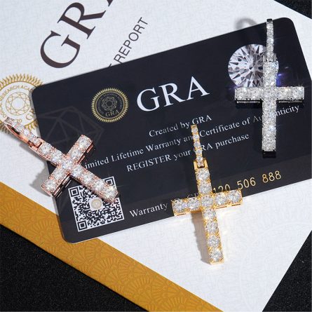 Hip-Hop Pendant 925 Silver Mossanite Stone Full Of Cross Can Be Worn 5Mm Tennis Chain Manufacturer Hot Sale - Image 3