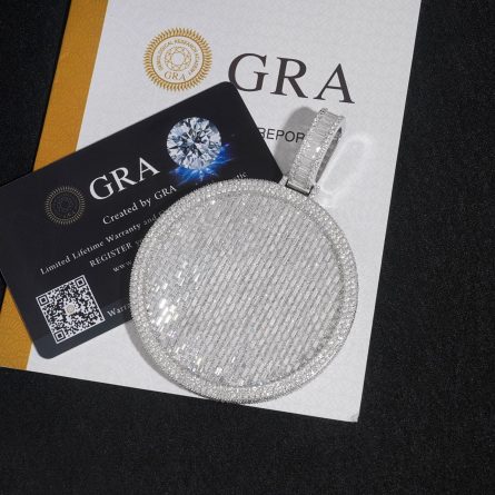 Cross-Border New 2.5-Inch Disc With Hip-Hop Pendant On The Side Is 925 Silver T Square Mossanite 10Mm Necklace - Image 4