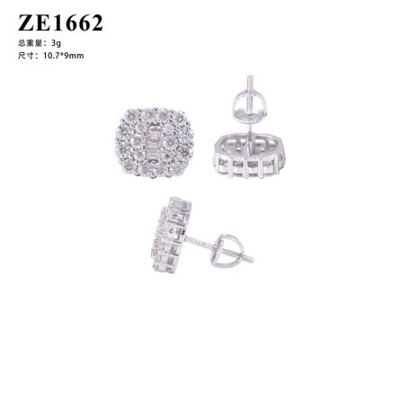 Manufacturer Wholesale Amazon 2025 New S925 Silver Moissanite Earrings Hip Hop Jewelry - Image 5
