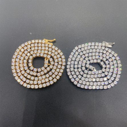Spot European And American Ins Hot Sales 3Mm Stainless Steel Tennis Chain Inlaid With Zircon Hip-Hop Single Row Men'S Hiphop Jewelry - Image 3