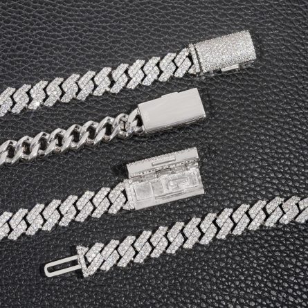 European And American Necklaces 10Mm Full Of Mossanite S925 Silver Diamond Cuban Chain Trendy Necklace Accessories Hot Sale - Image 3