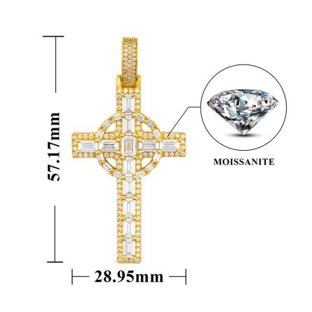 Wholesale New 925 Silver Mossan Diamond Cross Pendant Hip Hop Jewelry Through Single Stone Necklace - Image 5
