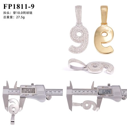 Hot Sale 0-9 Digital Pendant Personalized Hip-Hop 925 Silver Inlaid Moissan Can Be Worn Through 15Mm Wide Cuban Chain - Image 12