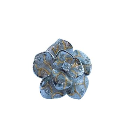 Light Luxury Camellia S925 Sterling Silver Moissan Diamond Color Separation Niche Brooch Pendant Two Fashionable High-End Jewelry - Image 5