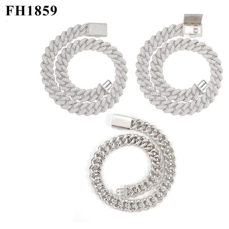 New European And American Necklaces 20Mm Full Of Mossanite S925 Silver Cuban Chain Trendy Necklace Accessories Hot Sale Across Borders - Image 5