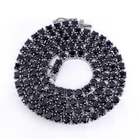 European And American Hip-Hop Black Single-Row Diamond Bracelet 4Mm/6Mm316L Stainless Steel Inlaid Zircon Chain Tennis Chain Spot - Image 3