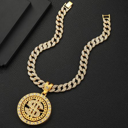 Money Disc Hip-Hop Style European And American S925 Sterling Silver Mossanzircon Pendant Men'S Necklace Foreign Trade Fashion Trend - Image 3
