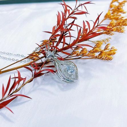 S925 Sterling Silver D Color Mossan Fortune Bag Small Gourd Necklace For Women Versatile Niche High-End Sense Light Luxury Fashion Trend Ins - Image 3
