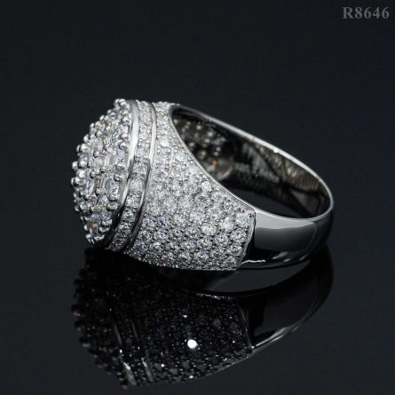 Hot-Selling European And American Men'S Hip-Hop Mossan Rings, Hip-Hop Rap S925 Silver Diamond-Covered Ring Accessories - Image 3