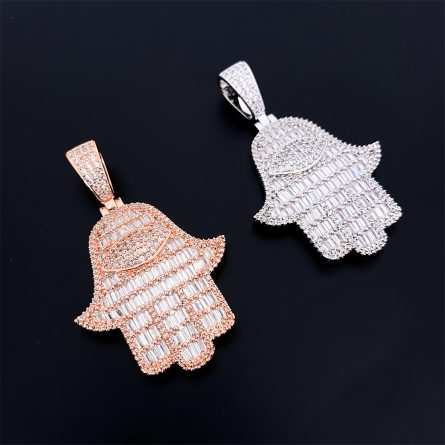 Hot Selling Hip-Hop Real Gold Electroplating Personalized Palm Pendant Copper Inlaid With Diamonds And Popular Accessories Hiphop - Image 3