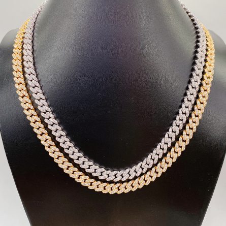 European And American Necklaces 8Mm Full-Inlaid Mosanite S925 Silver Single Row Cuban Chain Trendy Brand Necklace Accessories Hot Sale - Image 2